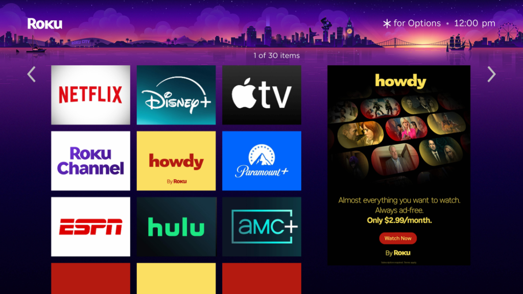 Roku introduces Howdy as a low-cost, ad-free alternative for TV and movie lovers.
