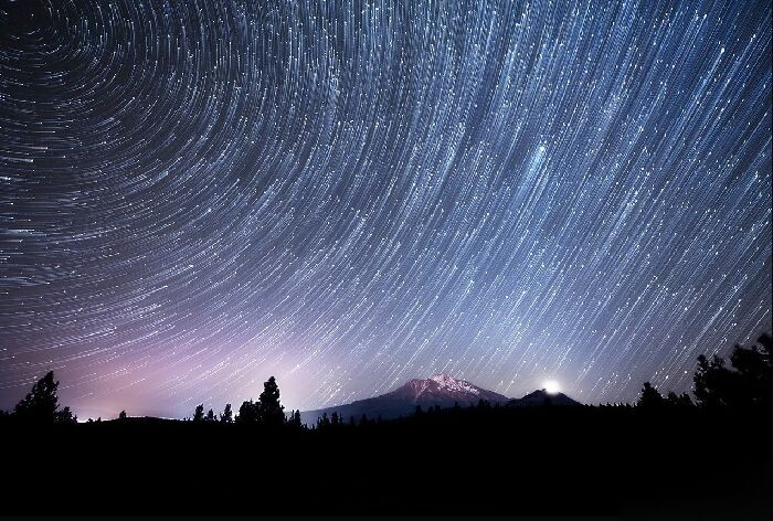 Long exposure photo of the night sky